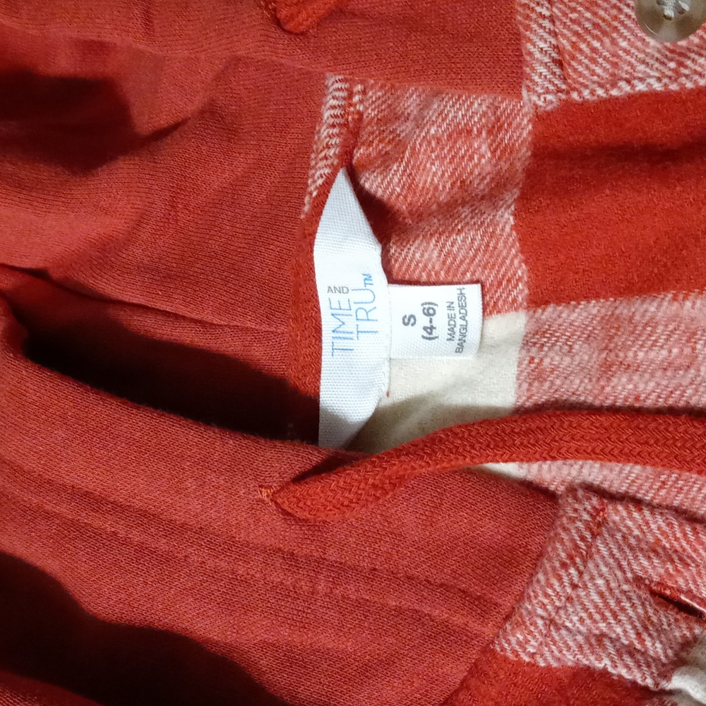 Time Tru New with Tag,Sz.4-6 Red and White hooded cotton Shirt